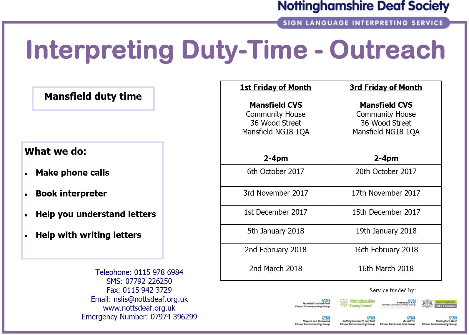 DutyTime Service Nottinghamshire Deaf Society